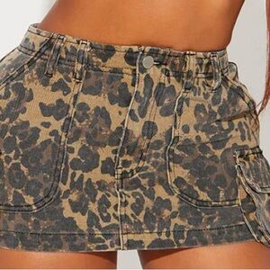 Leopard Print Mini Skirt